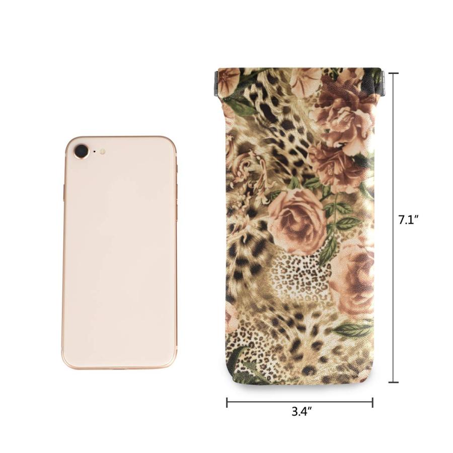 【並行輸入品】Sunglasses Pouch Animal Leopard Print Flower Squeeze Top Glassesの画像