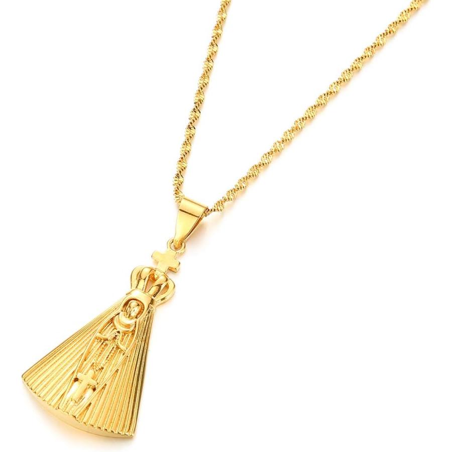 【並行輸入品】Our Lady of Aparecida Pendant Necklace Virgin Mary Chain Necklaces B