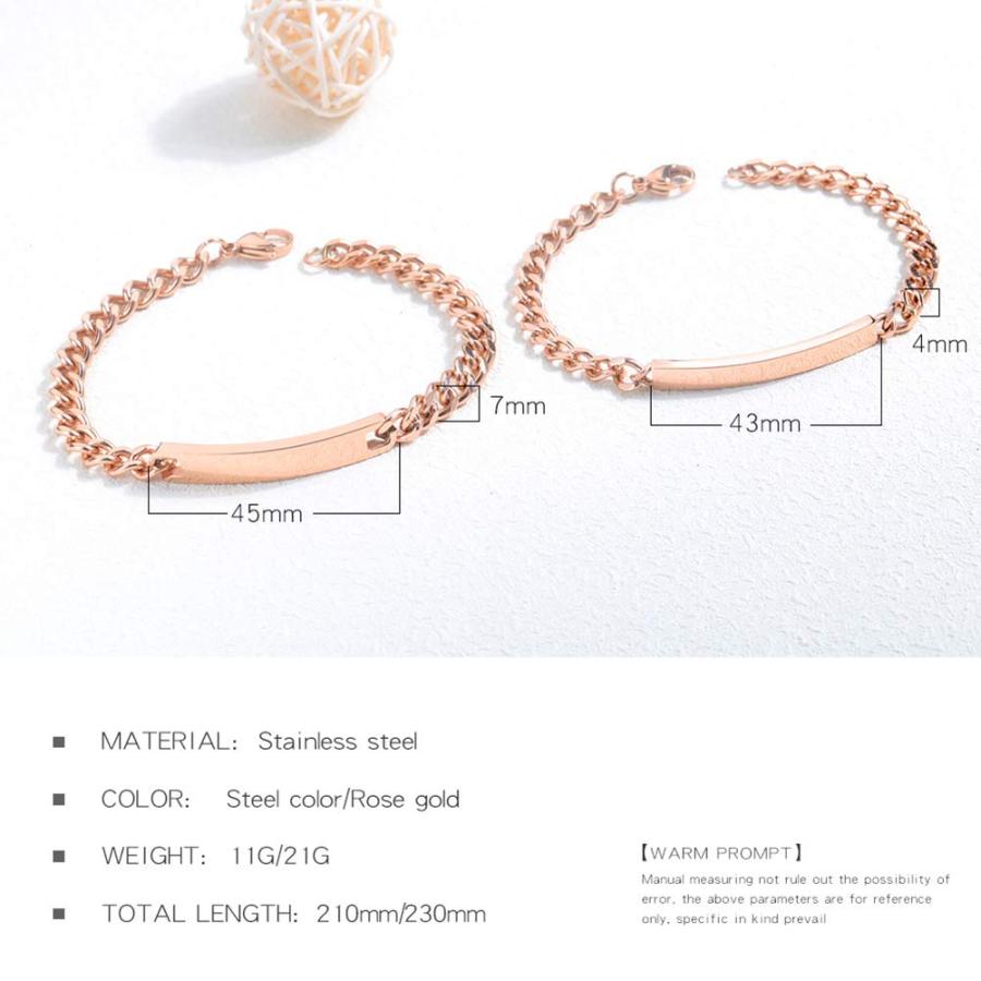 買いオンラインストア BAIYI HOPE Custom Bracelet Personalized Engraved Rose Gold ID Da 並行輸入品