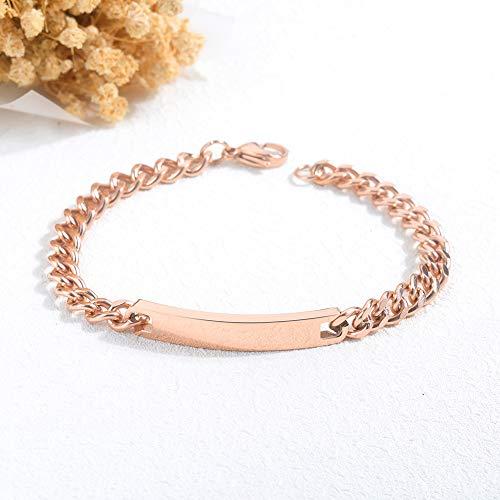 買いオンラインストア BAIYI HOPE Custom Bracelet Personalized Engraved Rose Gold ID Da 並行輸入品