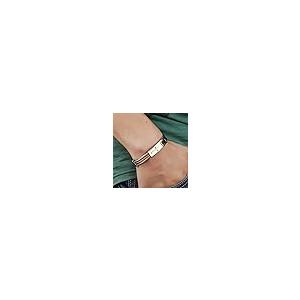 【並行輸入品】Happyyami Stainless Steel Cross Bracelets Three Row Wire Bracele_5