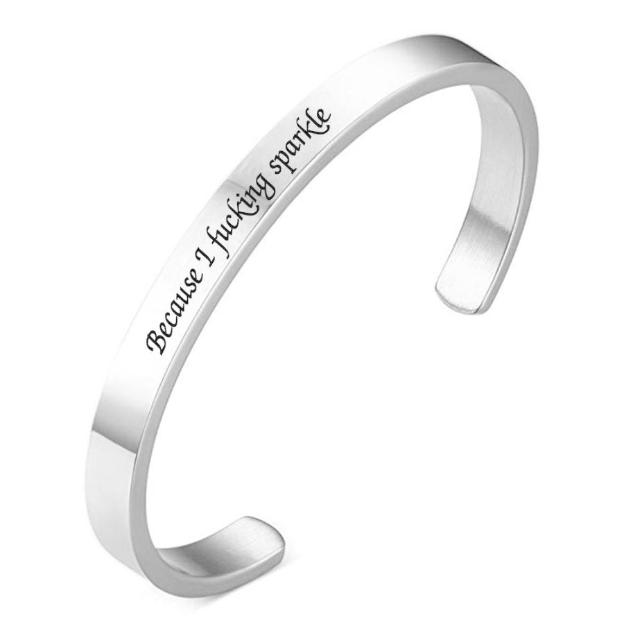 【並行輸入品】MeMoShe Inspirational Bangle Bracelets for Women Men, Stainless