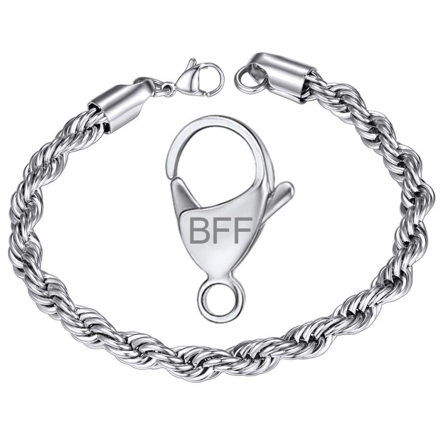 【並行輸入品】ChainsHouse 6MM Chain Link Bracelet Stainless Steel Customized P