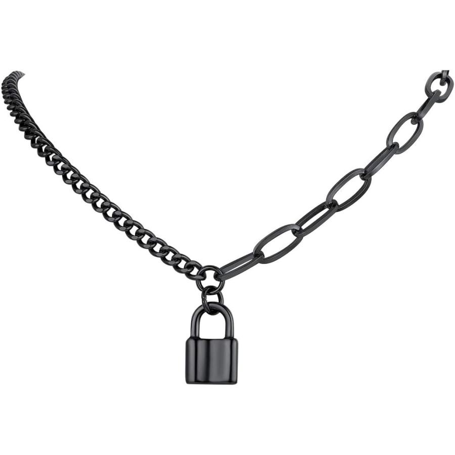 【並行輸入品】FindChic 手錠ネックレス 南京錠ペンダント カスタマイズされた手錠ブレスレット パートナー 犯罪ステンレススチール 18Kゴール
