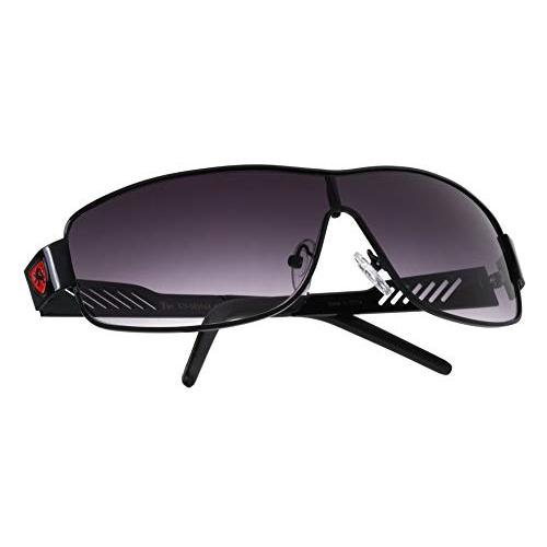 Khan Tune   One Piece Shield Metal Cut Sunglasses (Black Red) 並行輸入品｜bestshop-d｜05