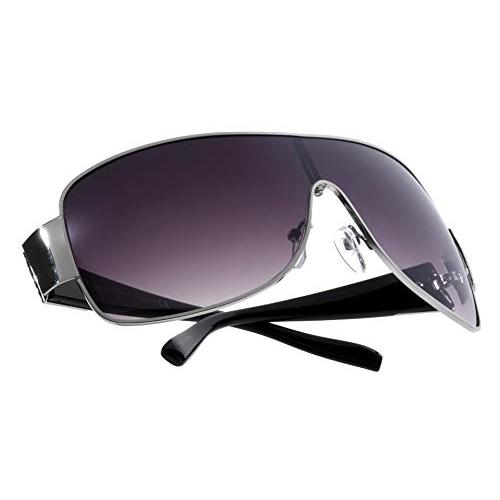 Khan Gearbox   Squared Curved One Piece Shield Sunglasses (Smoke 並行輸入品｜bestshop-d｜05