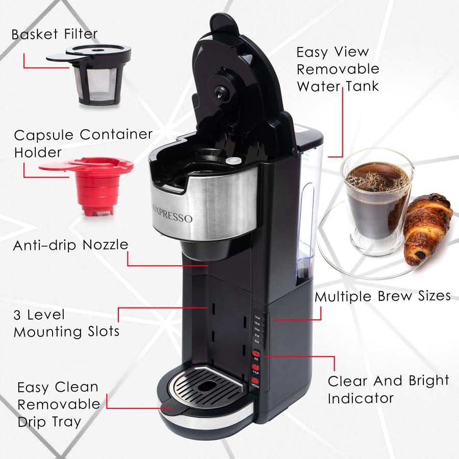 Mixpresso シングルサーブ 2イン1 コーヒーブリューワー K Cupポッド 互換 & グラウンドコーヒー コンパクトコー 並行輸入品 : hfayb088th196wk : D-Market - 通販 - Yahoo!ショッピング Mixpresso シングルサーブ 2イン1 コーヒーブリューワー K Cupポッド 互換 & グラウンドコーヒー コンパクトコー 並行輸入品 : hfayb088th196wk : D-Market - 通販 - Yahoo!ショッピング