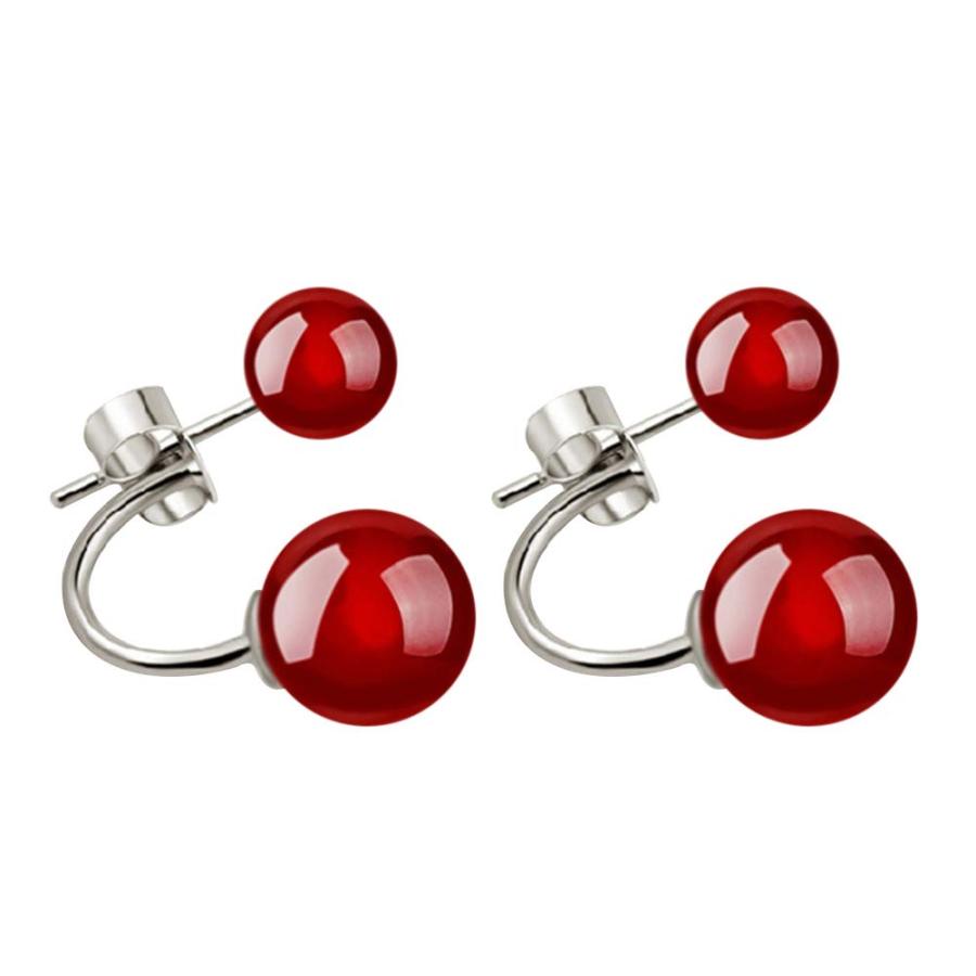 【並行輸入品】Earrings For Female,Fashion Double Sided Faux Agate Ear Jacket E