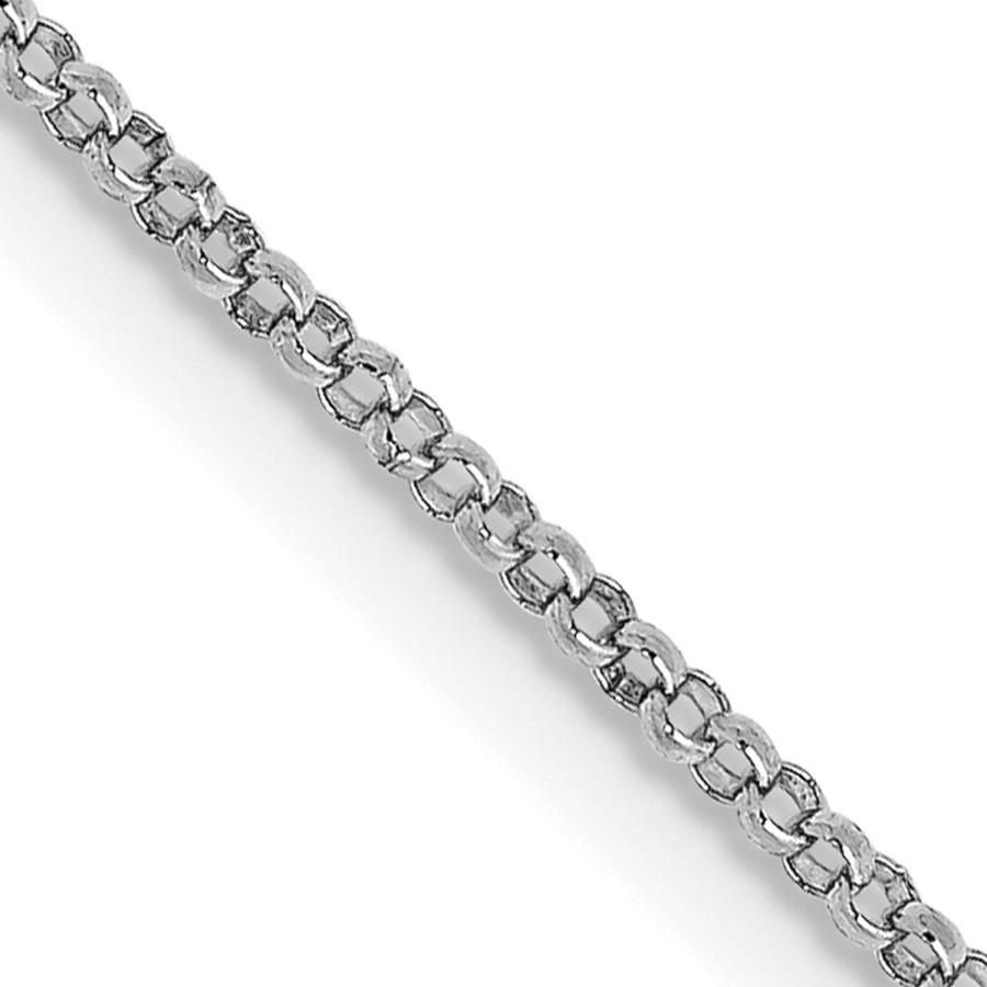 【並行輸入品】14k White Gold 1.15mm Rolo Pendant Chain Necklace 1.1 mm x 18 inches_2