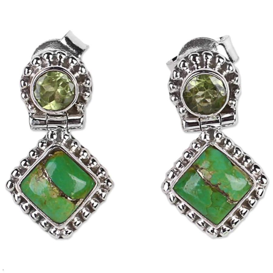 【並行輸入品】Earrings For Girls Women,Vintage Women Faux Turquoise Inlaid Rho