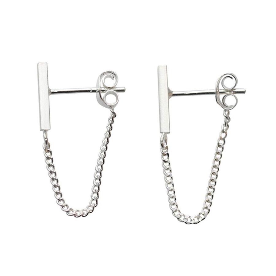 【並行輸入品】Earrings For Girls Women,Minimalist Women Bar Chain Dangle Drop