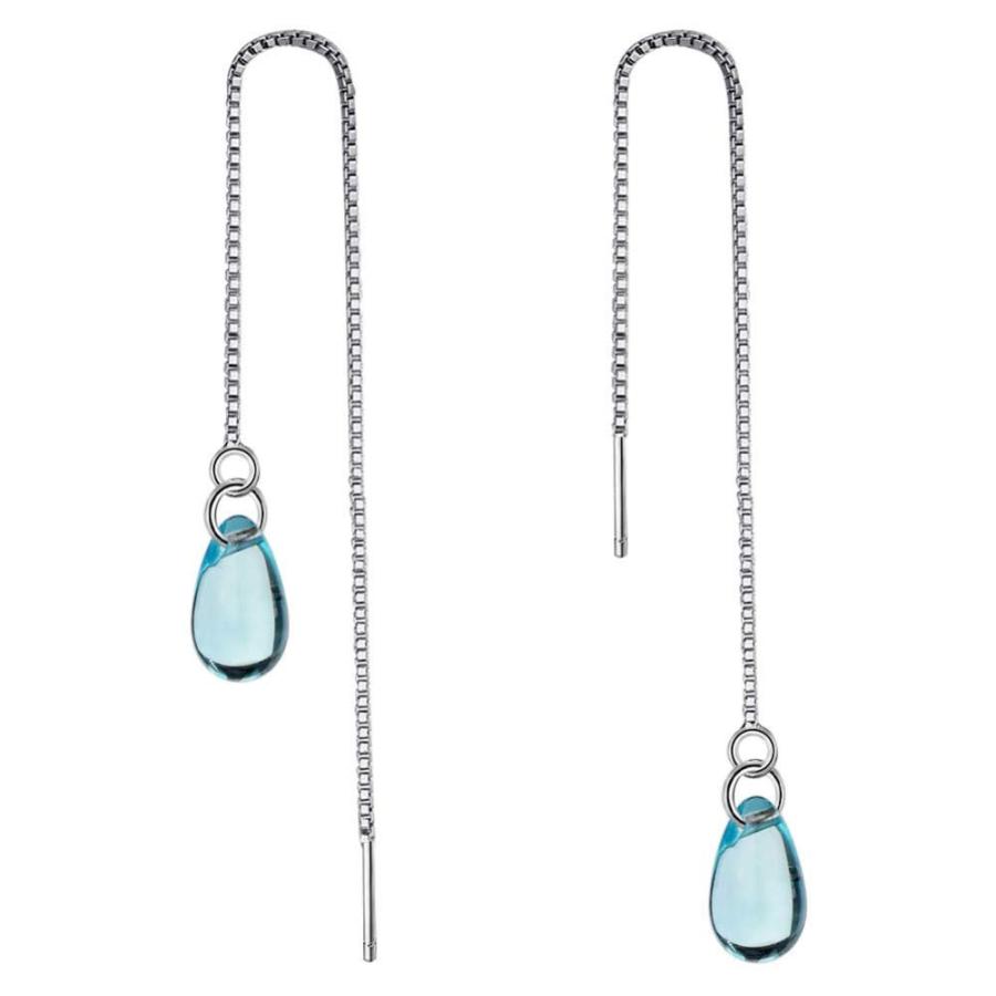 【並行輸入品】Earrings For Girls Women,Women Water Drop Faux Sapphire Long Tas