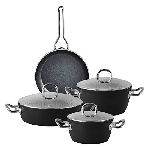 【並行輸入品】Emsan Helis Arya 7ピース グラナイト 調理器具セット メタル Emsan Helis Arya 7 Piece_1