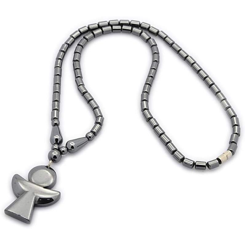 【並行輸入品】LZD Angel Hematite Pendant Necklace Screw Clasp Hematite 18.7inch P4