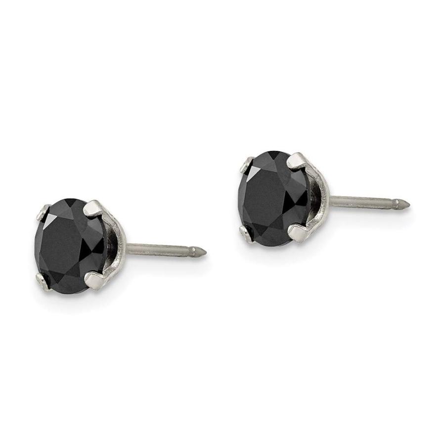 Inverness Stainless Steel 7mm Black Cubic Zirconia Earrings 並行輸入品｜bestshop-d｜04