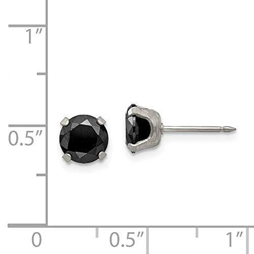 Inverness Stainless Steel 7mm Black Cubic Zirconia Earrings 並行輸入品｜bestshop-d｜08