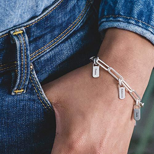 シルバー チェーンリンク ブレスレット 刻印あり 並行輸入品】MyNameNecklace パーソナライズチェーンリンク