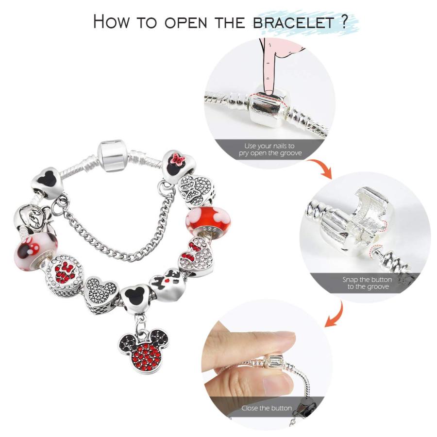 【並行輸入品】マウスチャームブレスレット 女の子用ジュエリーギフト 娘と孫娘に Zebrago Mouse Charm Bracelet Gir_2