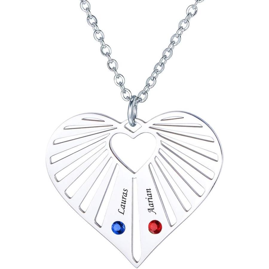 【並行輸入品】Personalized Name Necklace Custom Birthstone Necklace Stainless stee