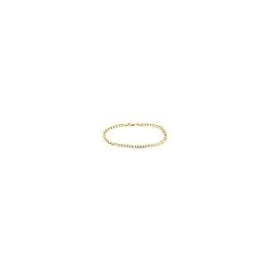 【並行輸入品】本物の10Kイエローゴールド 中空 Cリンク 男女兼用 ブレスレット/アンクレット 3.5mm 6.5インチ, 6.5, ゴールドの画像