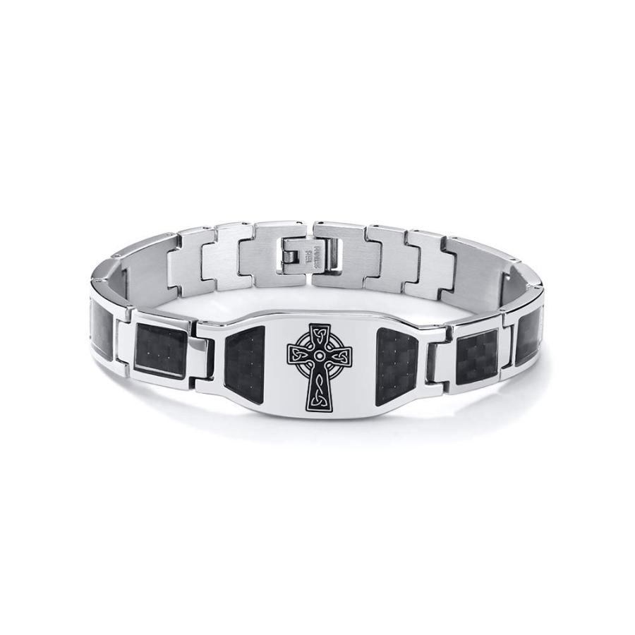 【並行輸入品】Men's Trinity Celtic Cross Triquetra Irish Knot Bracelet Stainle