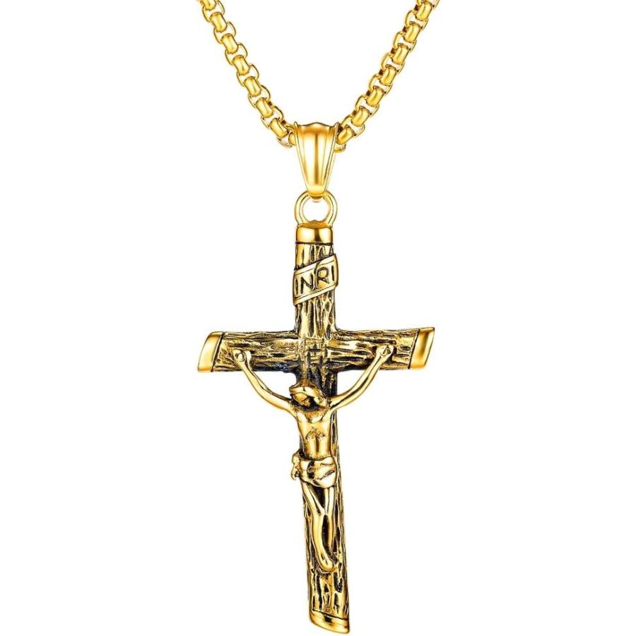 【並行輸入品】Jonline24h Stainless Steel Mens Womens Jesus Cross Pendant Necklace