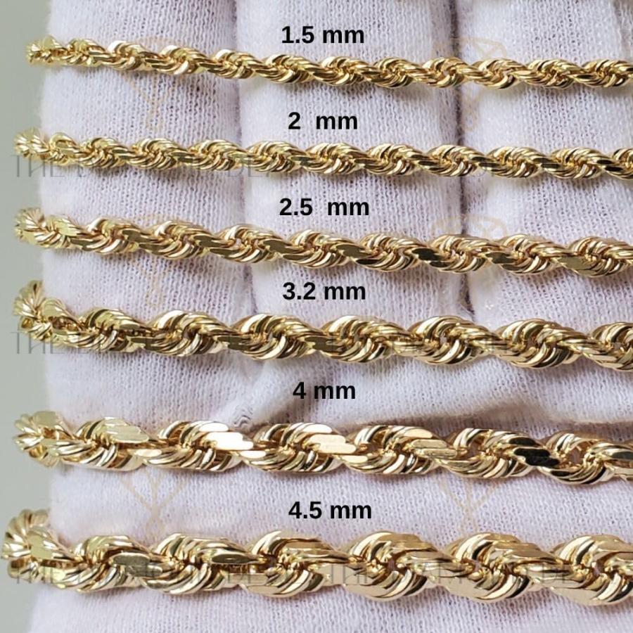 【並行輸入品】10K リアルイエローまたはホワイトゴールド 2.00mm シャイニーホローロープチェーンネックレス ロブスタークロウクラスプ付き ペン_2