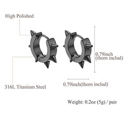 チタンスチールスタッドピアス ハリネズミスタッドピアス (ブラック) 男の子/男性向け ギフト プレゼント バレンタイン 誕生日  並行輸入品｜bestshop-d｜05