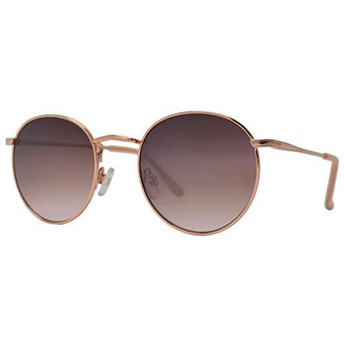 【並行輸入品】Classic Round Metal Frame Sunglasses for Women and Men (Gold + Pの画像