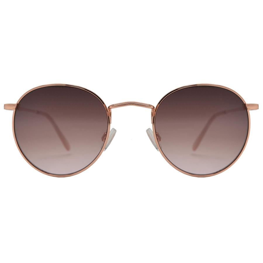 【並行輸入品】Classic Round Metal Frame Sunglasses for Women and Men (Gold + Pの画像