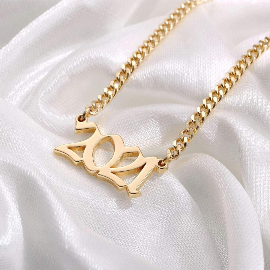 IEFSHINY Birth Year Necklace for Women  Gold 1986 Necklace Old English Birth Year Number Pendant Necklace Mom Necklace Gifts Teen Girls Boys Birthd｜bestshop-d｜05