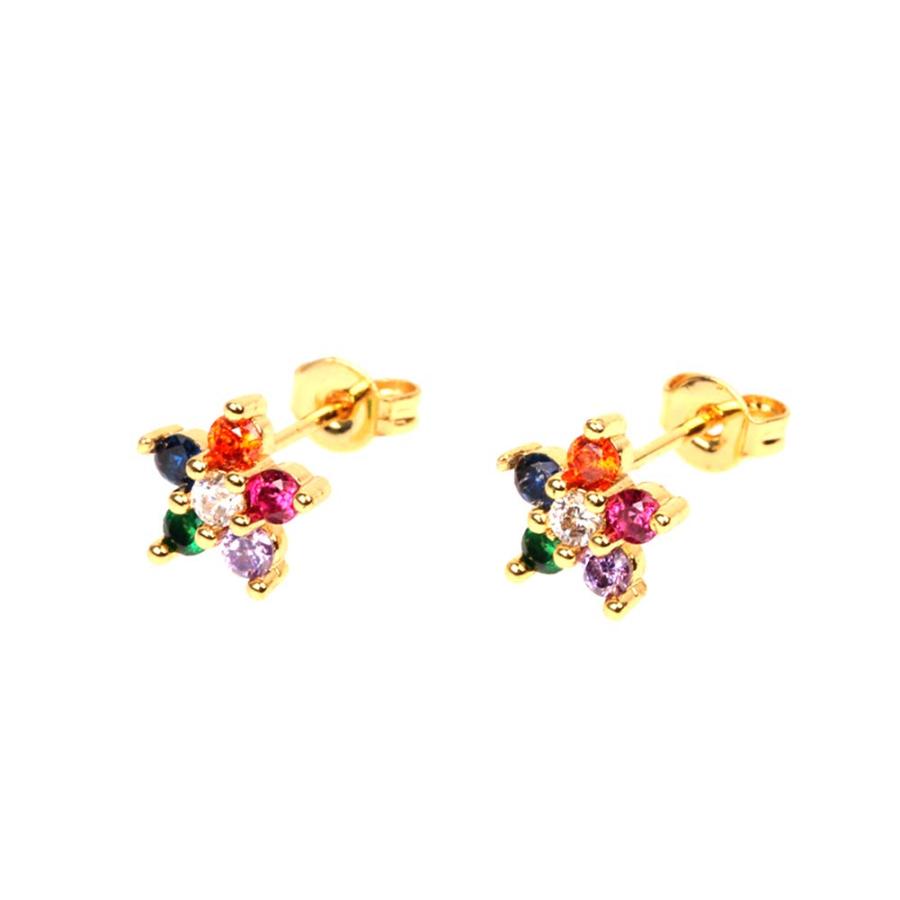 【並行輸入品】shiYsRL Earrings Stud Crystal Pearl Earring Set, Women Rainbow C