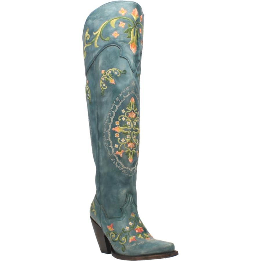 【並行輸入品】Dan Post Boots レディース フラワー チャイルド スニップトウ ウエスタンカウボーイブンドレス ブーツ ニーハイ ヒの画像