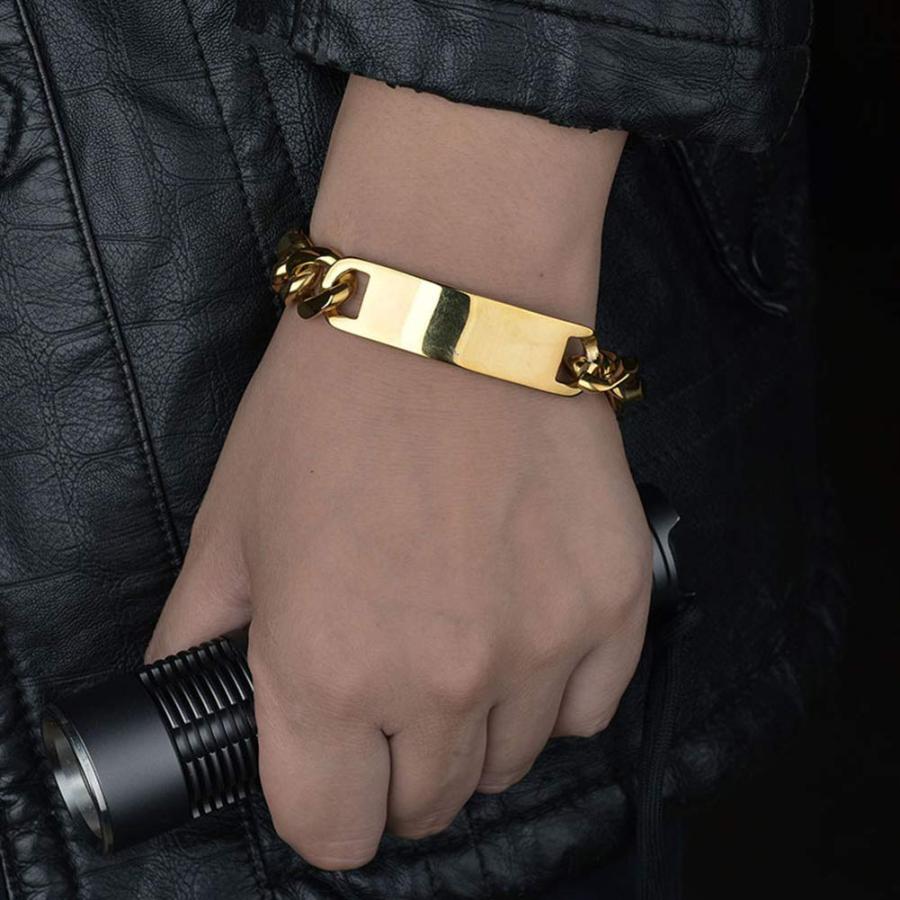 【並行輸入品】Bracelet，Men Fashion Mirrored Stainless Steel Chain Bracelet Ban_3