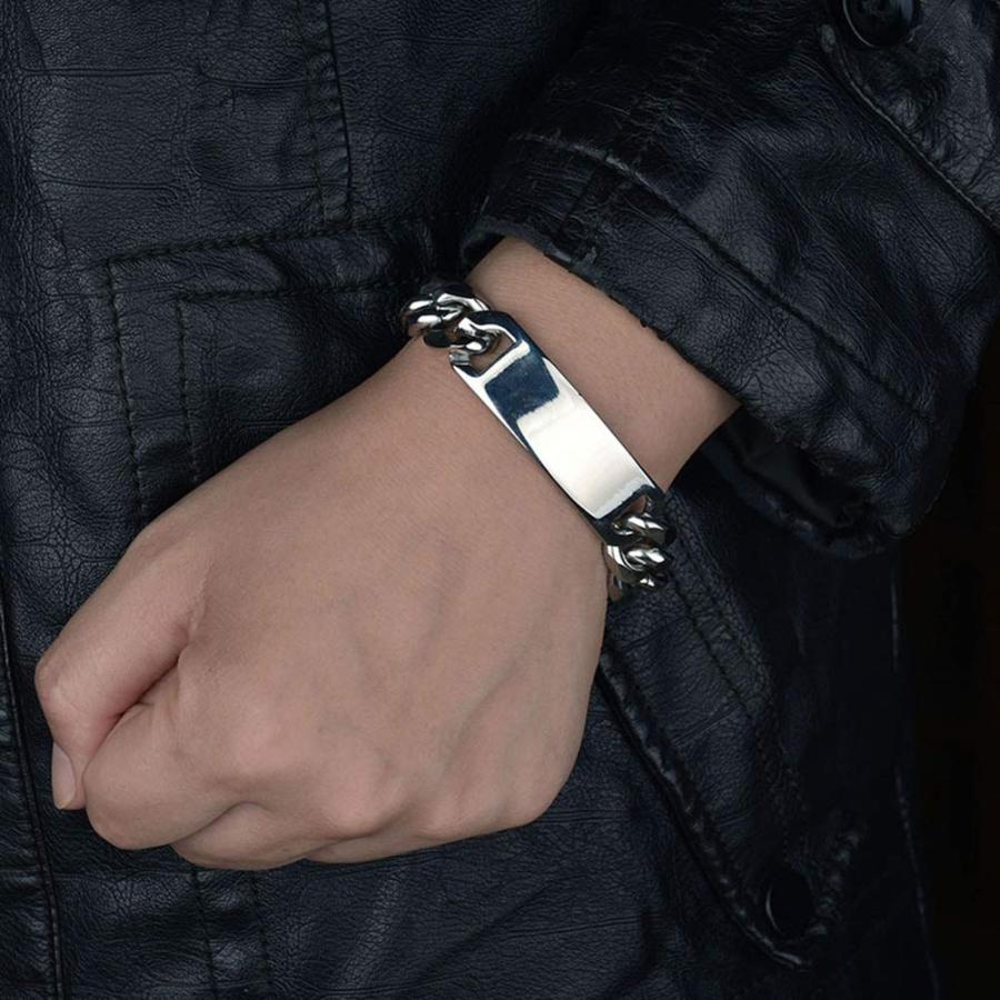 【並行輸入品】Bracelet，Men Fashion Mirrored Stainless Steel Chain Bracelet Ban_6