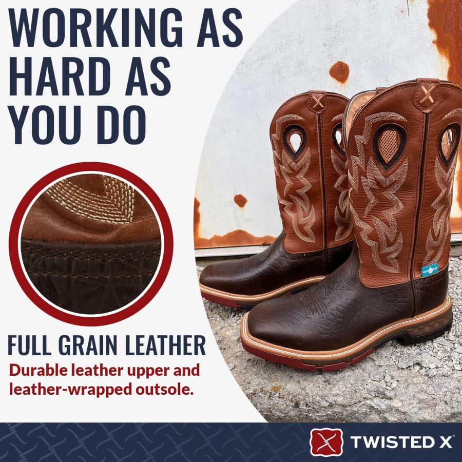【並行輸入品】Twisted X Men's 12" Western Work Boot, Soft Toe, D, 8の画像