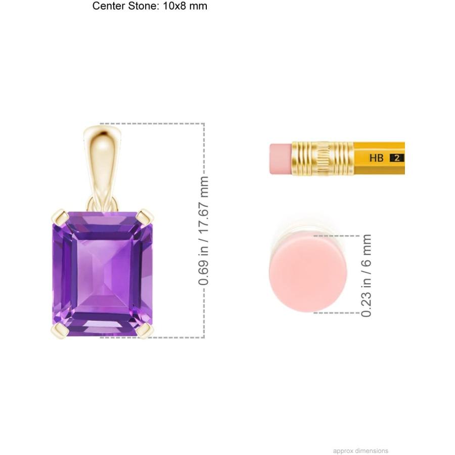 【並行輸入品】Angara Natural Amethyst Solitaire Pendant Necklace for Women  Girlsの画像