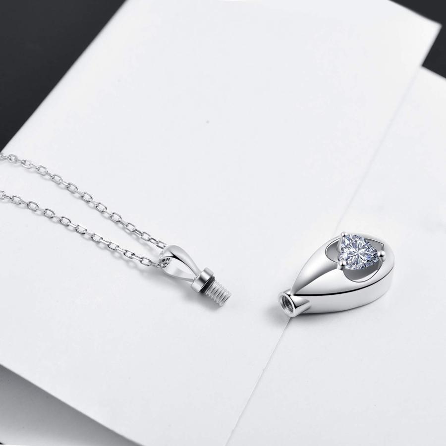 【並行輸入品】BEILIN 925スターリングシルバー 火葬ジュエリー 遺灰用 メモリアル キュービックジルコニア ティアドロップ 遺灰 記_9