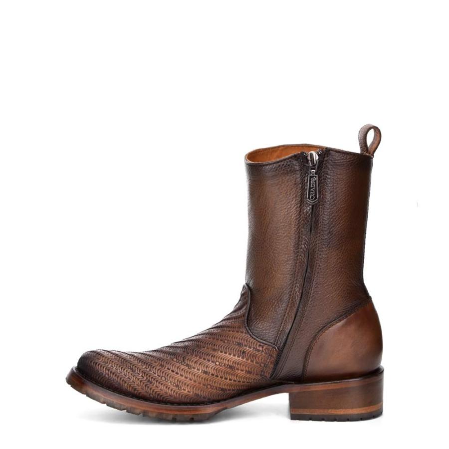 【並行輸入品】Cuadra メンズ ブーツ 牛革 ジッパー付き US サイズ: 12 カラー: ブラウン Cuadra Men's Boot iの画像