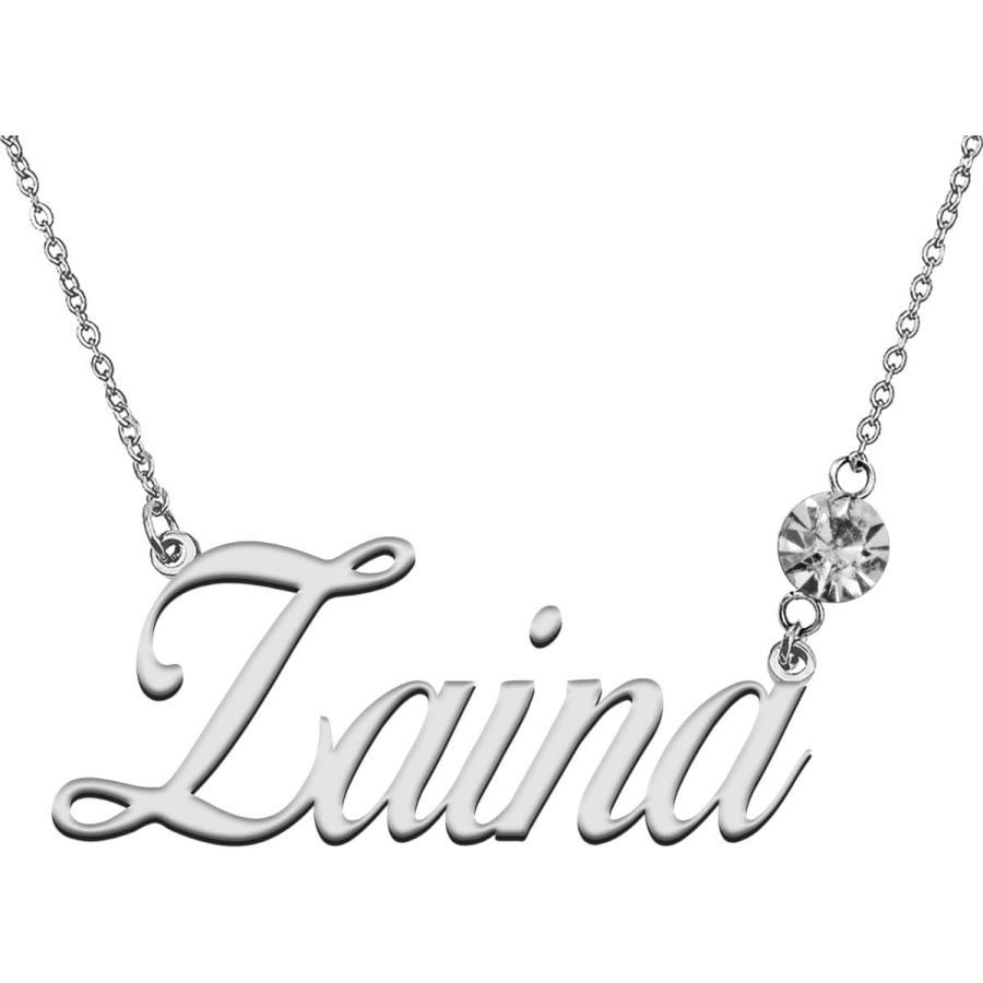 【並行輸入品】LikeFun Personalized Birthstone Name Necklace in Gold Silver Unique