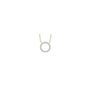 【並行輸入品】KATARINA Prong set Diamond Circle Pendant Necklace in 14K Yellowの画像