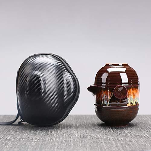 【並行輸入品】Gaolinci Portable Kung Fu Tea Set, Jianzhan Tea Cup Set, Includi_2