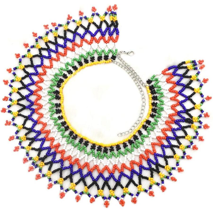【並行輸入品】Vpang Retzjorv Colorful Beaded Bib Necklace Fashion Jewelry African
