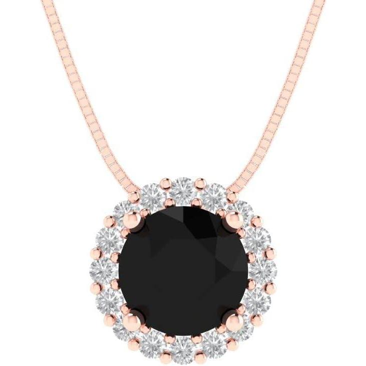 【並行輸入品】Clara Pucci 1.30カラット ブリリアントラウンドカット パヴェヘイロー 見事な本物の完璧な天然ブラックオニキス 宝石 ソリ_3