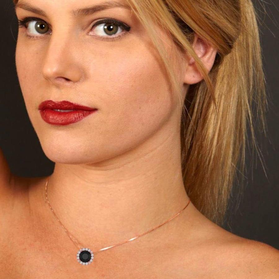 【並行輸入品】Clara Pucci 1.30カラット ブリリアントラウンドカット パヴェヘイロー 見事な本物の完璧な天然ブラックオニキス 宝石 ソリ_4