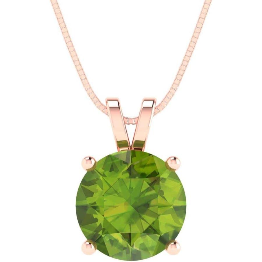 【並行輸入品】Clara Pucci 3.0 ct Round Cut Genuine Natural Green Peridot Solitaire_3
