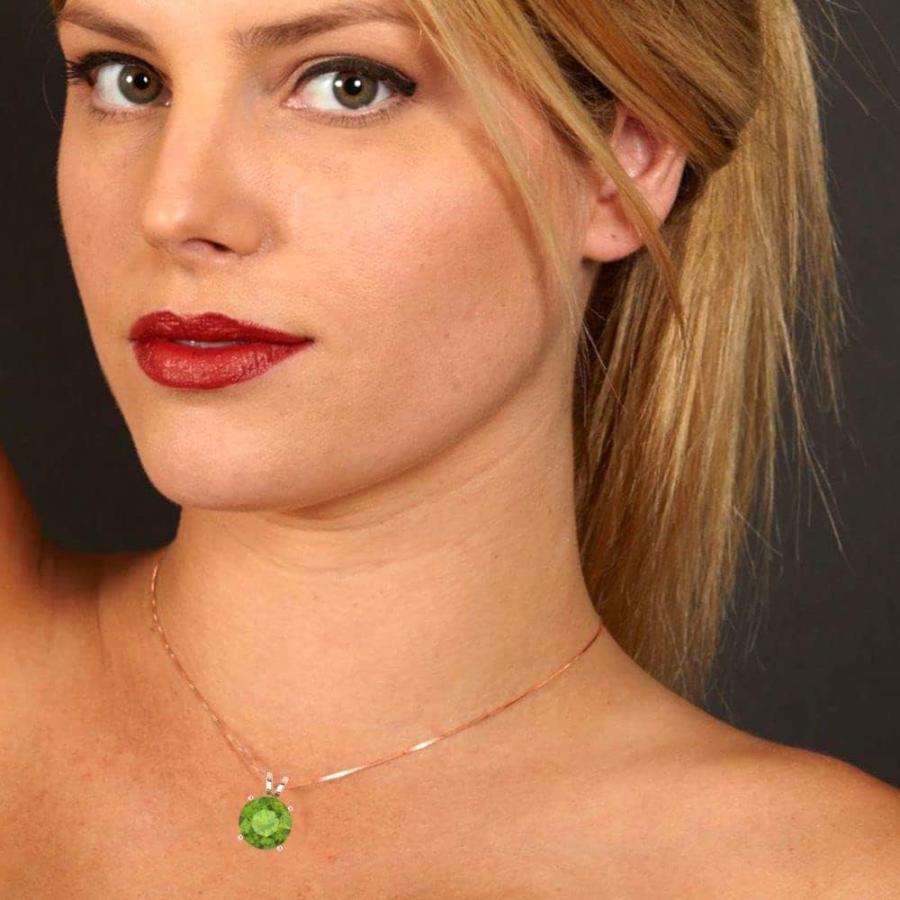 【並行輸入品】Clara Pucci 3.0 ct Round Cut Genuine Natural Green Peridot Solitaire_4