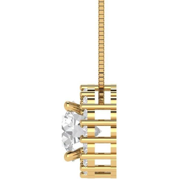 【並行輸入品】Clara Pucci 1.30カラット ブリリアントラウンドカット パヴェヘイロー 見事な本物の完璧なホワイト人工サファイア宝石 ソリの画像