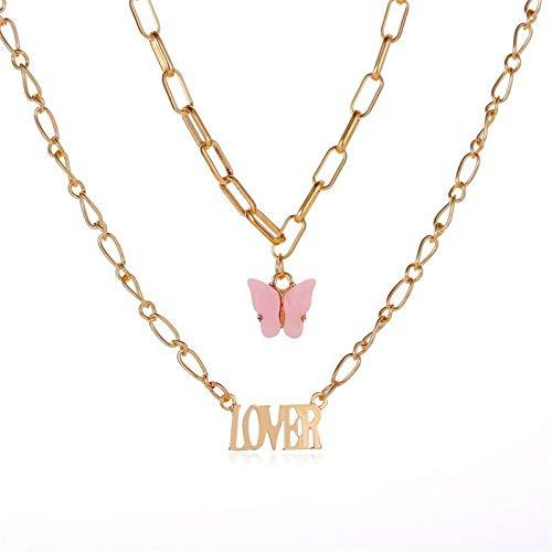 【並行輸入品】DealG Gold Chain Necklace Cute Butterfly Chain Necklaces Set Cho