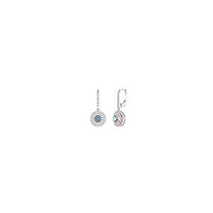 【並行輸入品】2.52 ct Round Cut Double Halo Solitaire VVS1 Natural Aquamarineの画像